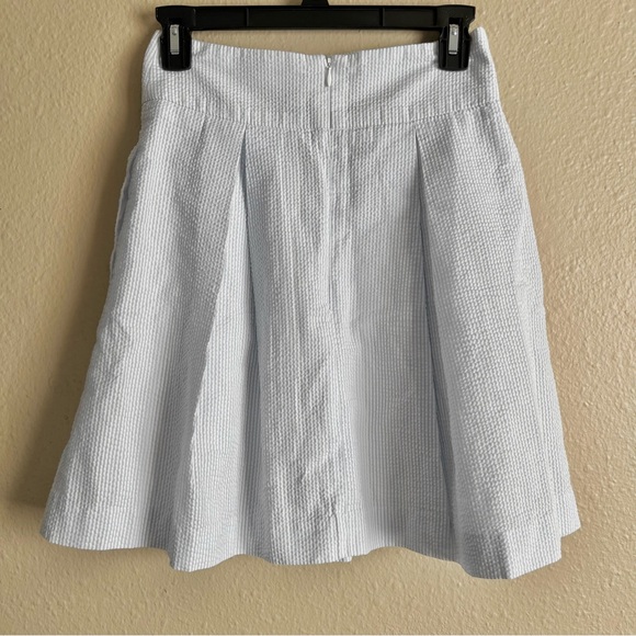 EUC Pleated Seersucker Skirt in Navy Blue by Lauren James - Picture 7 of 9